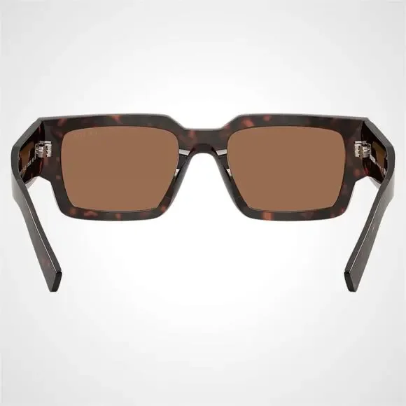 New PRADA Sunglasses Brown Root Tortoise Rectangle Square Mens